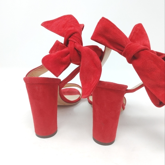 Jimmy Choo Red Suede Ankle Tie Heels Size 36 - Picture 8 of 9